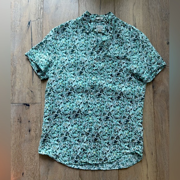 J. Crew Other - J. Crew Green and White Floral Casual Linen Shirt Men Slim Fit Medium
